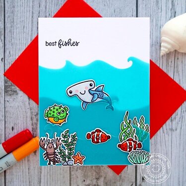 Sunny Studio Stamps Catch A Wave Card by Vanessa Menhorn