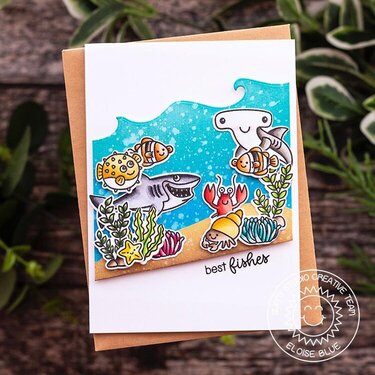 Sunny Studio Stamps Catch A Wave Card by Eloise Blue