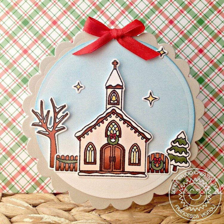 Sunny Studio Christmas Chapel Card by Francesca Vignoli