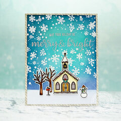 Sunny Studio Christmas Chapel Card by Lexa Levana