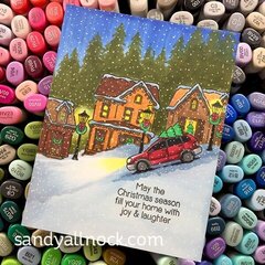 Sunny Studio Christmas Home Card by Sandy Allnock
