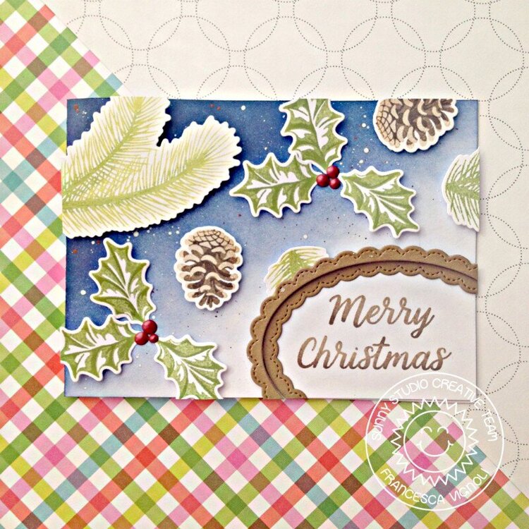 Sunny Studio Stamps Christmas Trimmings Card by Francesca Vignoli