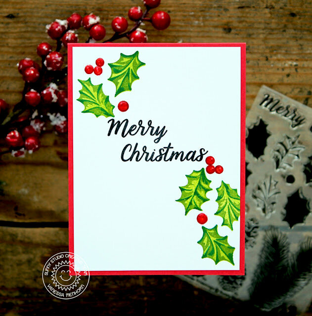 Sunny Studio Stamps Christmas Trimmings Card by Vanessa Menhorn