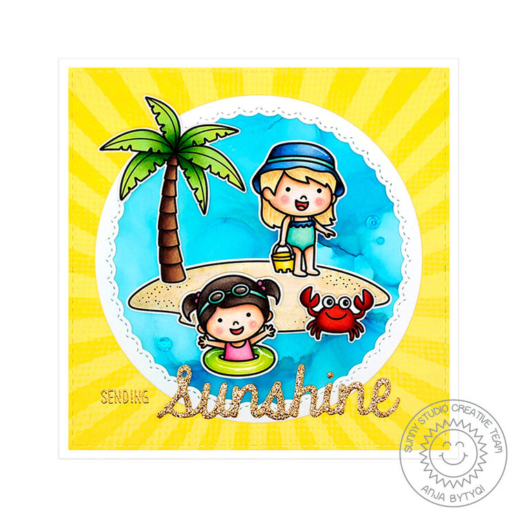 Sunny Studio Stamps Coastal Cuties Card by Anja