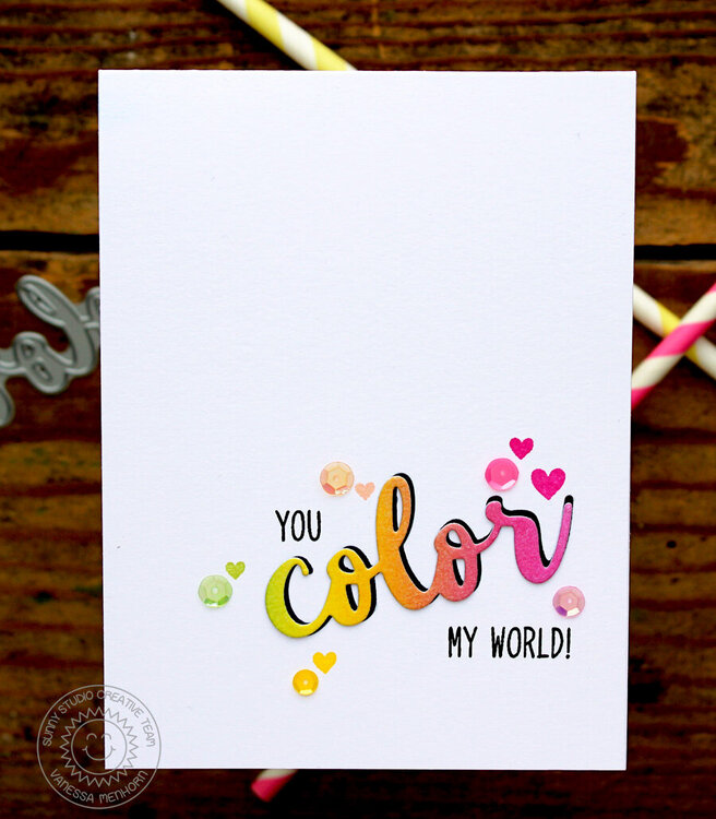 Sunny Studio Color Me Happy Card by Vanessa Menhorn