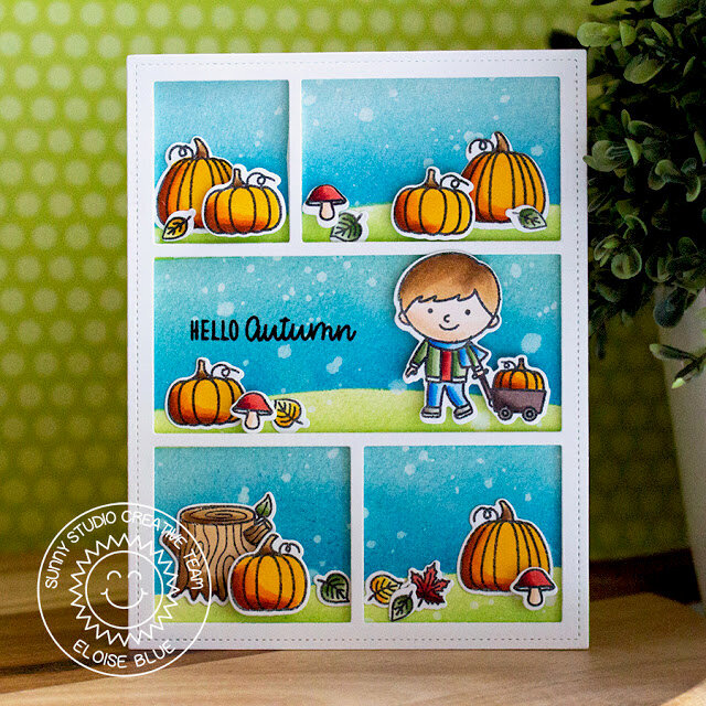 Sunny Studio Stamps Fall Kiddos Card by Eloise Blue