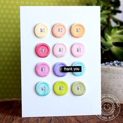 Sunny Studio Cute As A button Grid Card by Eloise Blue