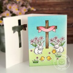 Sunny Studio Easter Wishes Cross Tri-fold Card by Amy Yang