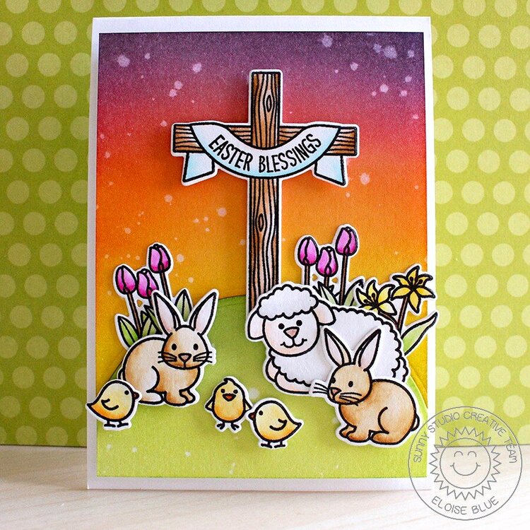 Sunny Studio Easter Wishes Card by Eloise Blue