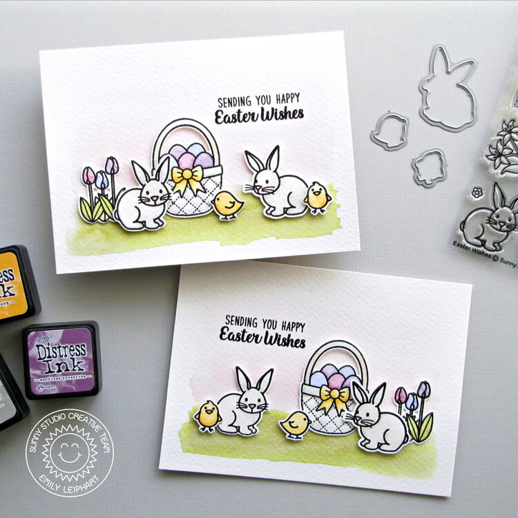 Sunny Studio Easter Wishes Cards by Emily Leiphart