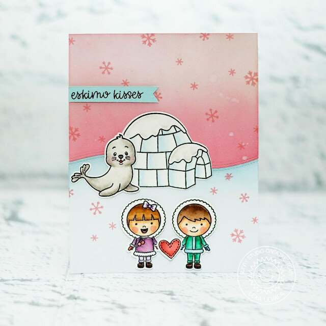 Sunny Studio Stamps Eskimo Kisses Card by Lexa Levana