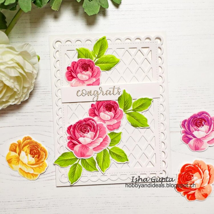 Sunny Studio Stamps Everything&#039;s Rosy Rose Card by Isha Gupta