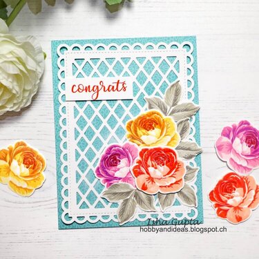 Sunny Studio Stamps Everything&#039;s Rosy Rose Card by Isha Gupta