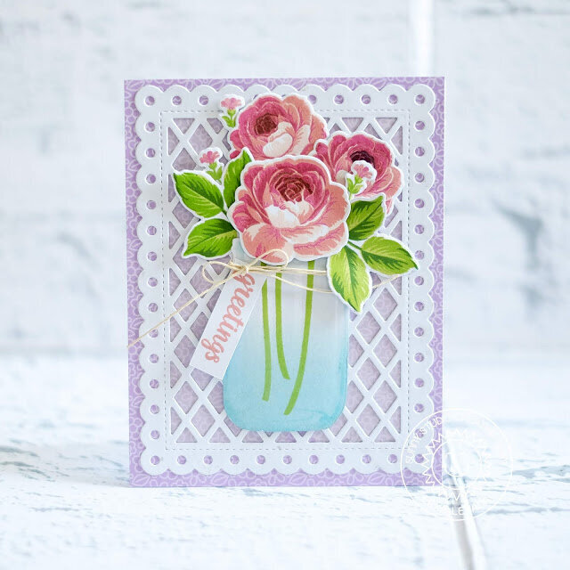 Sunny Studio Stamps Everything&#039;s Rosy Rose Card by Lexa Levana