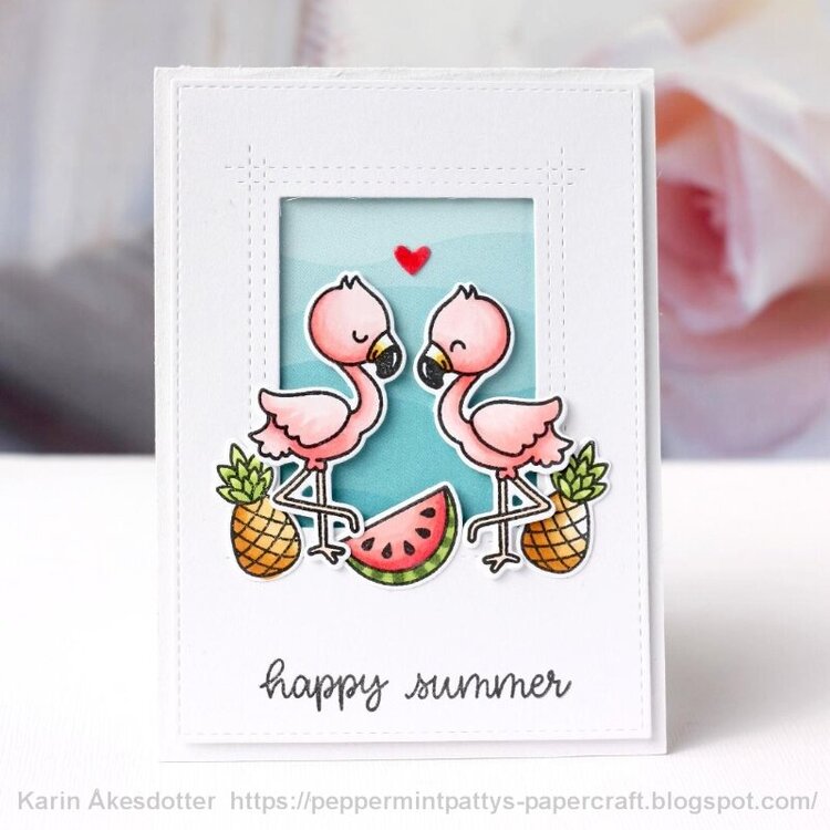 Sunny Studio Stamps Fabulous Flamingos Card by Karin