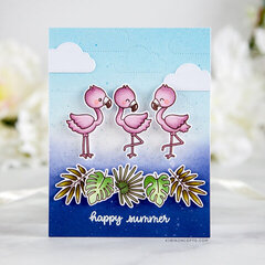 Sunny Studio Stamps Fabulous Flamingos Card by Keeway Tsao