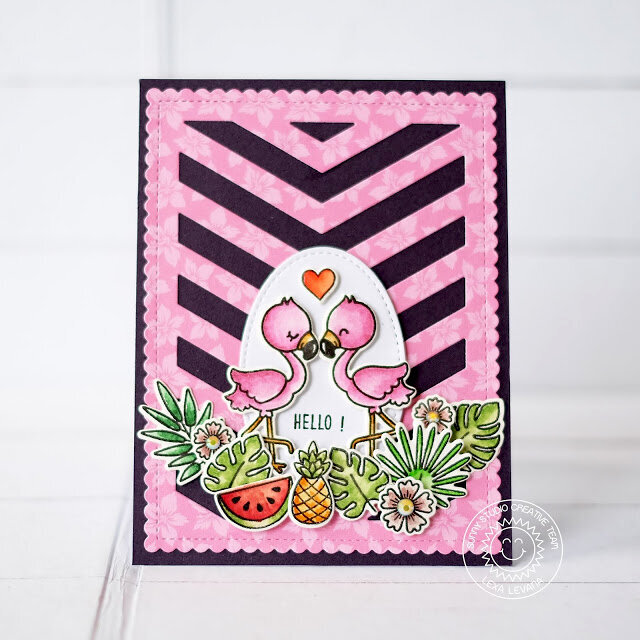 Sunny Studio Stamps Fabulous Flamingos Card by Lexa Levana