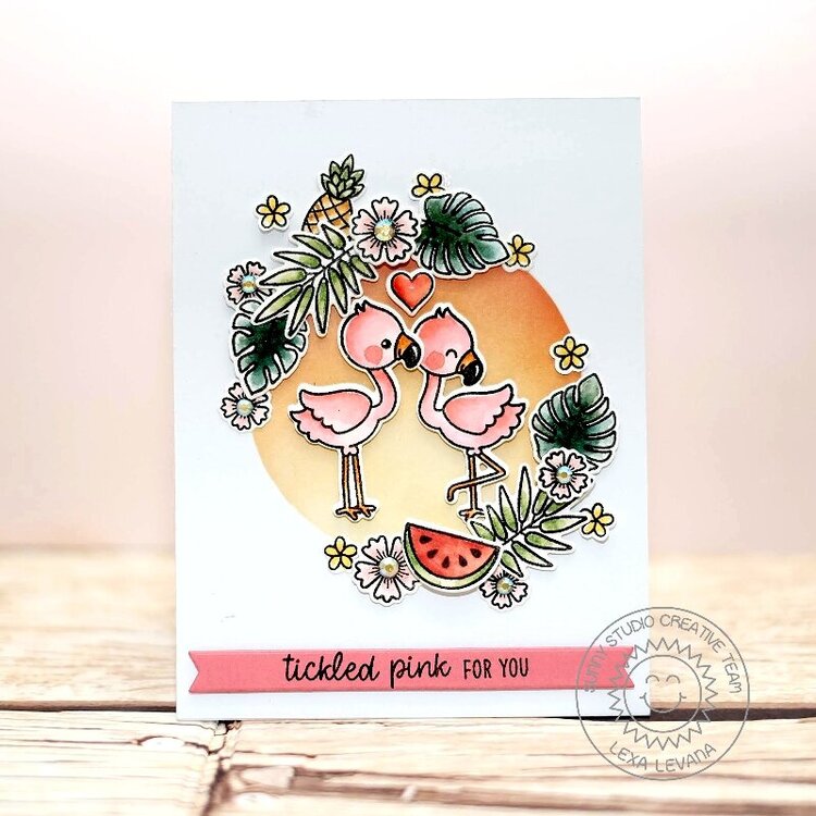 Sunny Studio Stamps Fabulous Flamingos Card by Lexa Levana