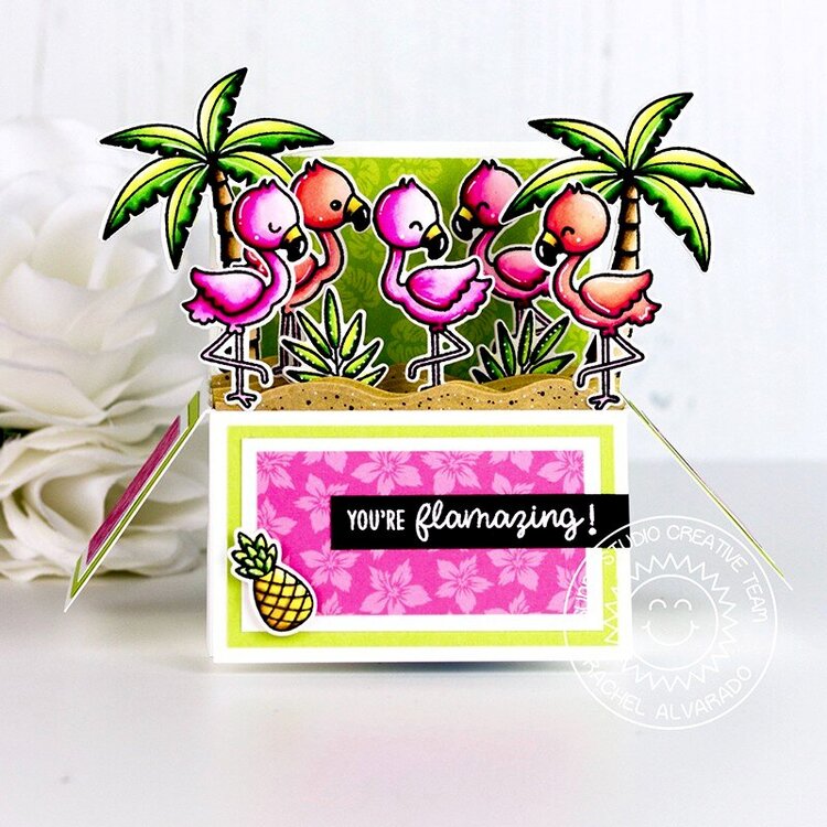Sunny Studio Stamps Fabulous Flamingos Card by Rachel