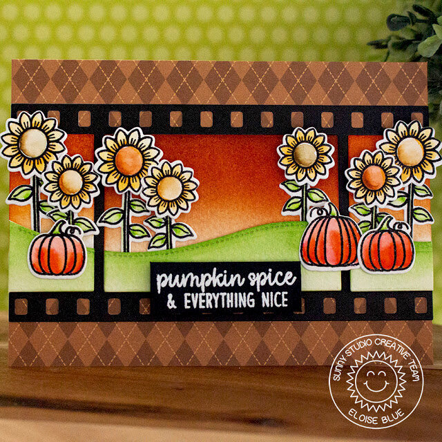 Sunny Studio Stamps Pumpkins &amp; Sunnflowers Card by Eloise Blue
