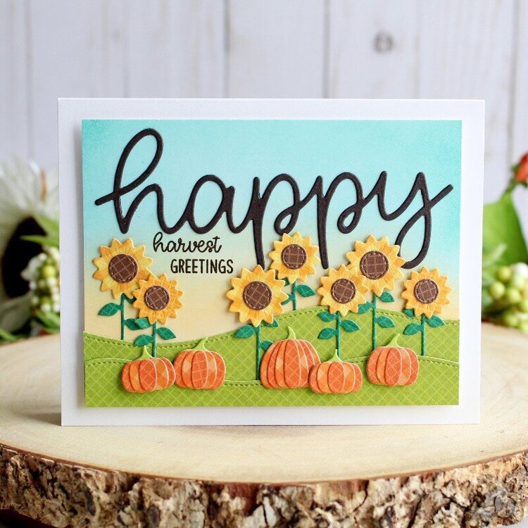 Sunny Studio Stamps Sunflowers &amp; Pumpkin Card by Leanne West