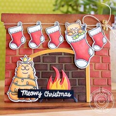 Sunny Studio Fireplace Shaped Christmas Card by Eloise Blue