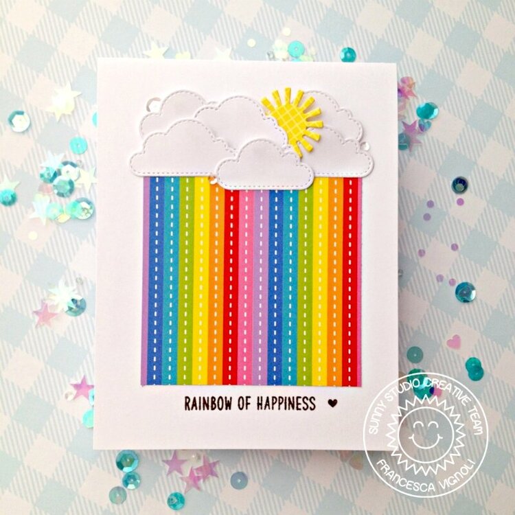 Sunny Studio Stamps Rainbow of Happiness Card by Franci