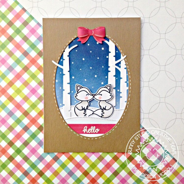 Sunny Studio Stamps Foxy Christmas Card by Francesca Vignoli