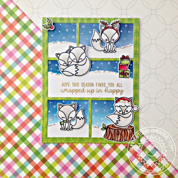 Sunny Studio Stamps Foxy Christmas Card by Francesca Vignoli