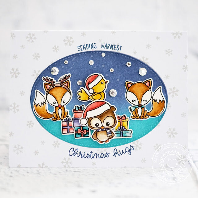 Sunny Studio Stamps Foxy Christmas Card by Lexa Levana