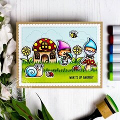Sunny Studio Stamps Backyard Bugs & Gnome Card by Rachel