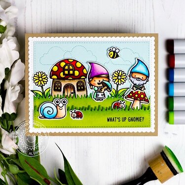Sunny Studio Stamps Backyard Bugs &amp; Gnome Card by Rachel