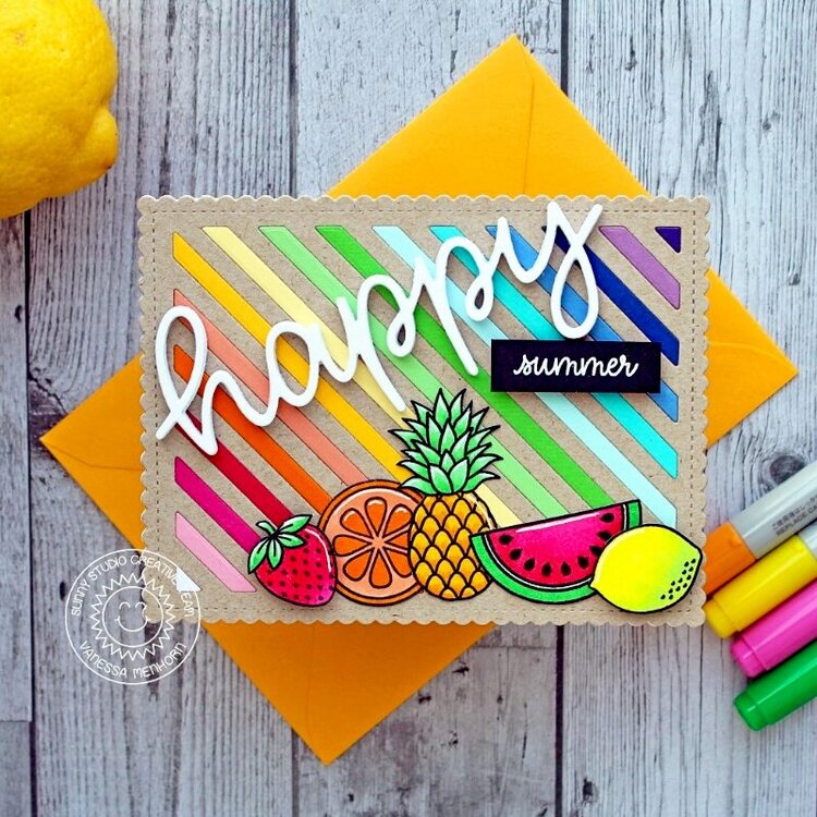 Sunny Studio Stamps Fresh &amp; Fruity Card by Vanessa Menhorn