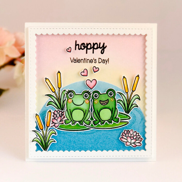Sunny Studio Froggy Friends Card by Amy Yang