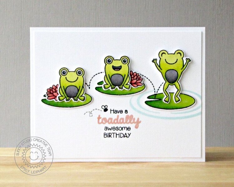 Sunny Studio Froggy Friends Card by Emily Leiphart