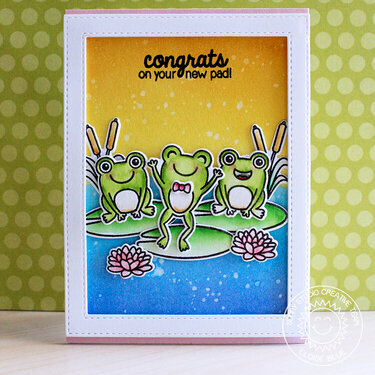 Sunny Studio Froggy Friends Card by Eloise Blue