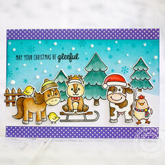 Sunny Studio Christmas On The Farm Card by Lexa Levana