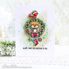 Sunny Studio Stamps Owl Christmas Card by Kay Miller
