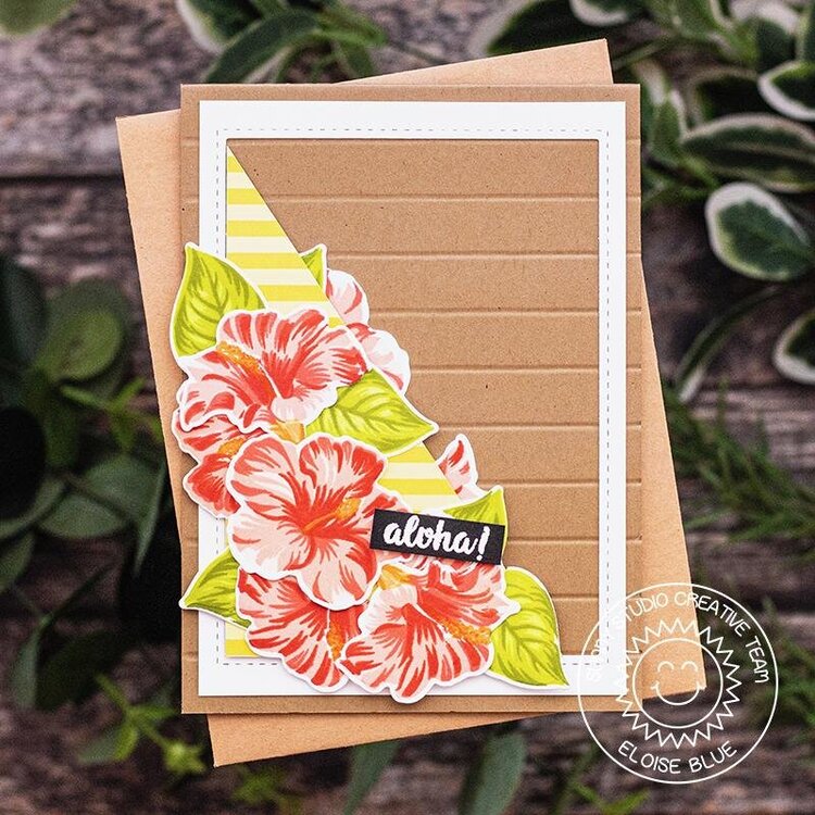 Sunny Studio Stamps Hawaiian Hibiscus Card by Eloise Blue