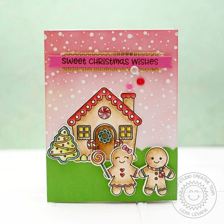 Sunny Studio Jolly Gingerbread Card by Lexa Levana