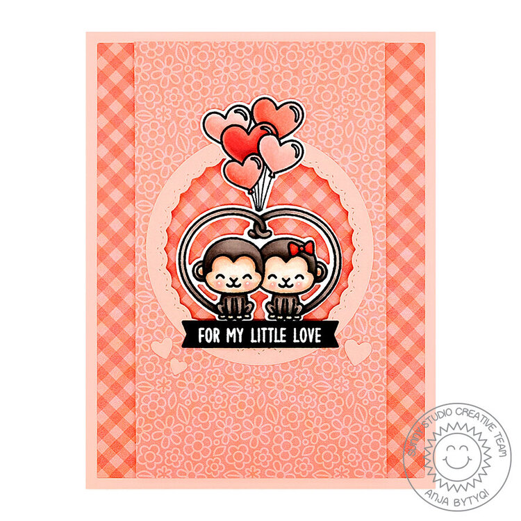 Sunny Studio Stamps Love Monkey Card by Anja Bytyqi