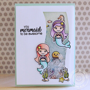 Sunny Studio Stamps Magical Mermaids Shaker Card by Eloise