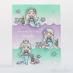 Sunny Studio Magical Mermaids Card by Melania Deasy