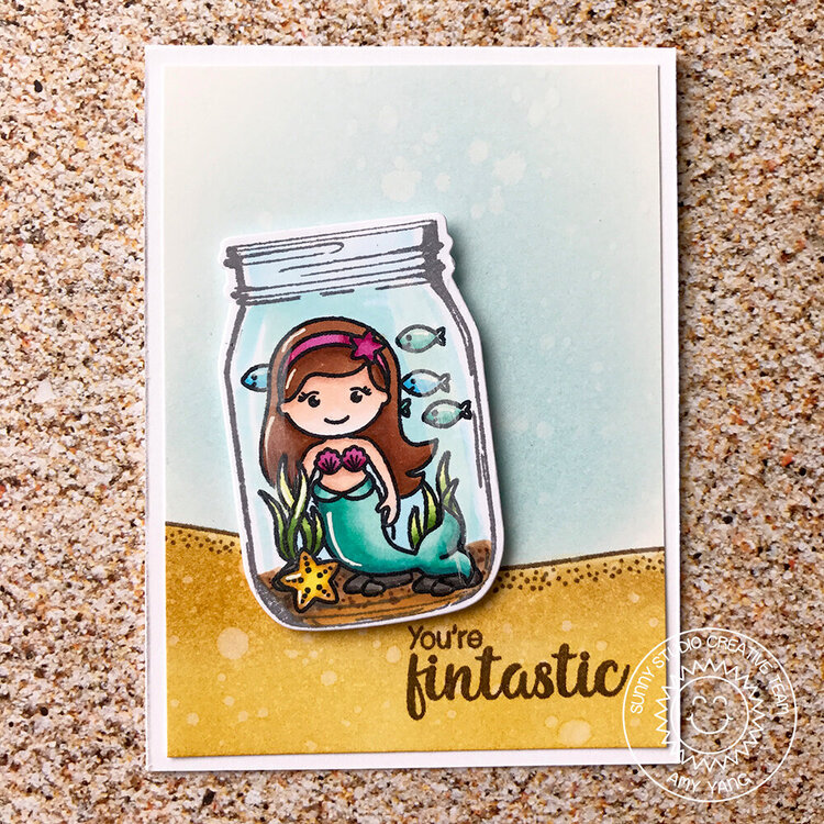 Sunny Studio Mermaid in a Jar Card by Amy Yang