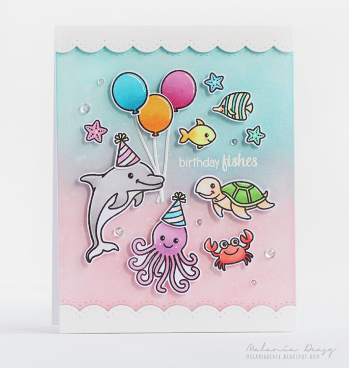 Sunny Studio Oceans of Joy Card by Melania Deasy