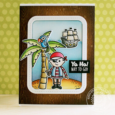 Sunny Studio Stamps Pirate Pals Encouragement Card by Eloise Blue