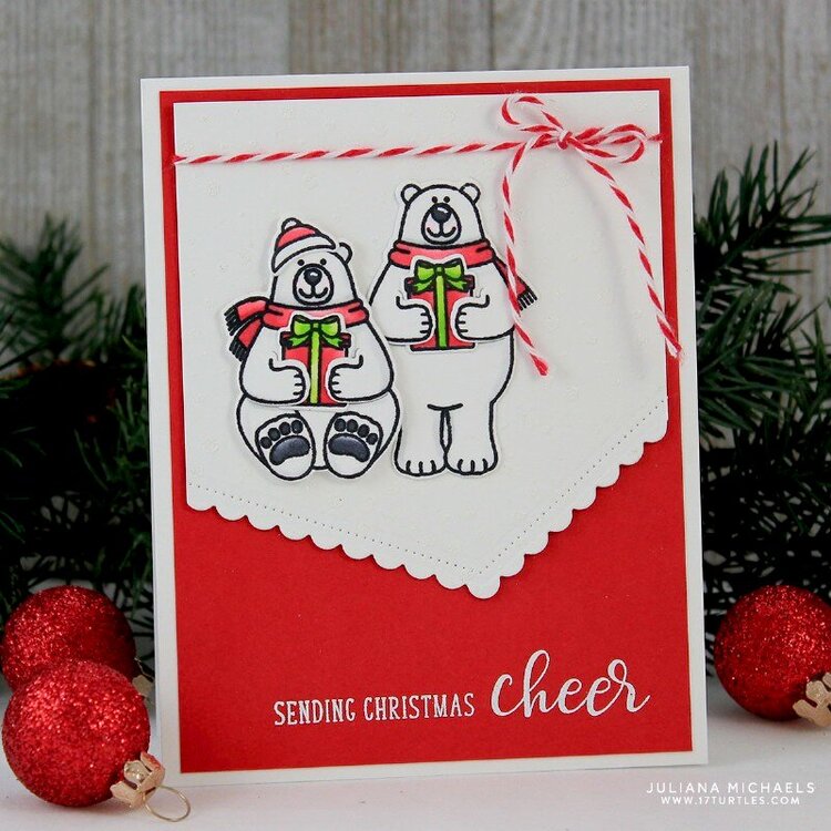Sunny Studio Playful Polar Bears Card by Juliana Michaels