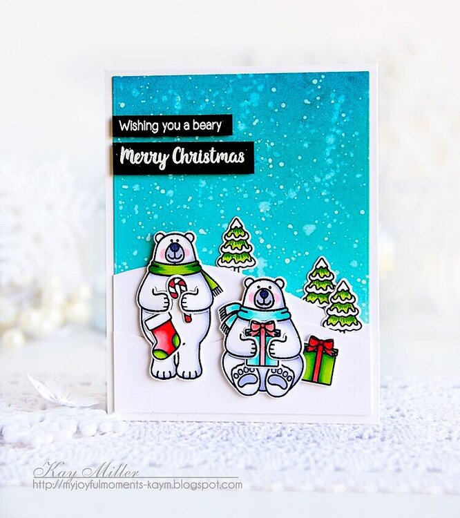 Sunny Studio Playful Polar Bears Card by Kay Miller