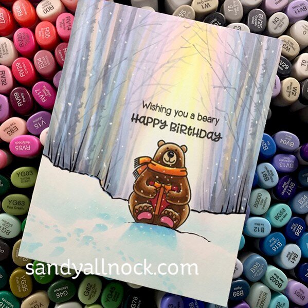 Sunny Studio Playful Polar Bears Card by Sandy Allnock