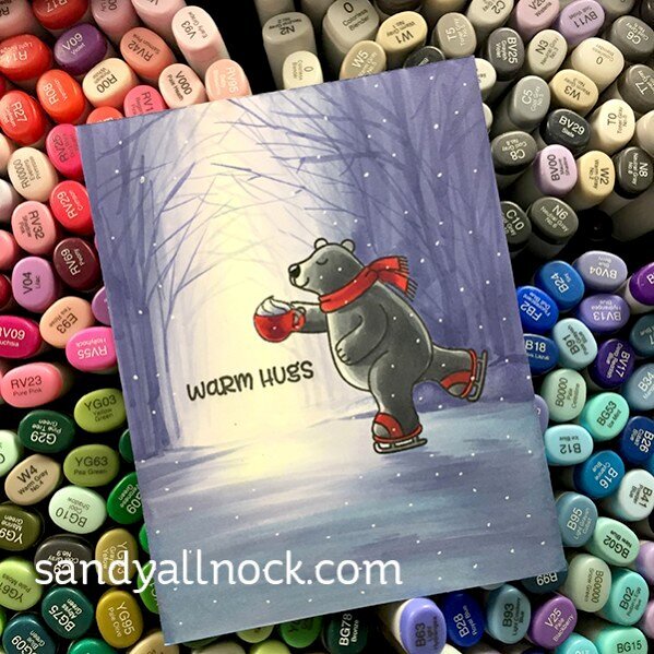 Sunny Studio Playful Polar Bears Card by Sandy Allnock